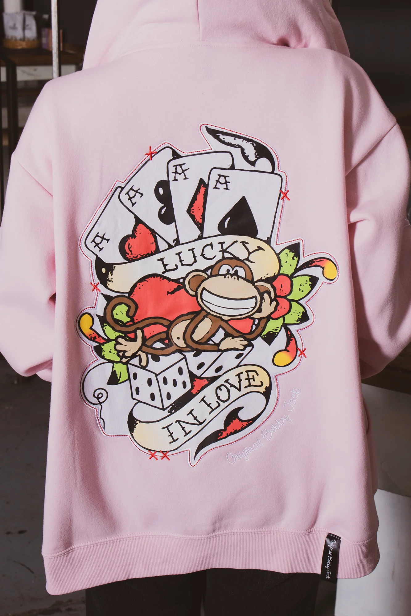Lucky - Bobby Jack Oversized Premium Zip Hoodie - Pink - Image 6