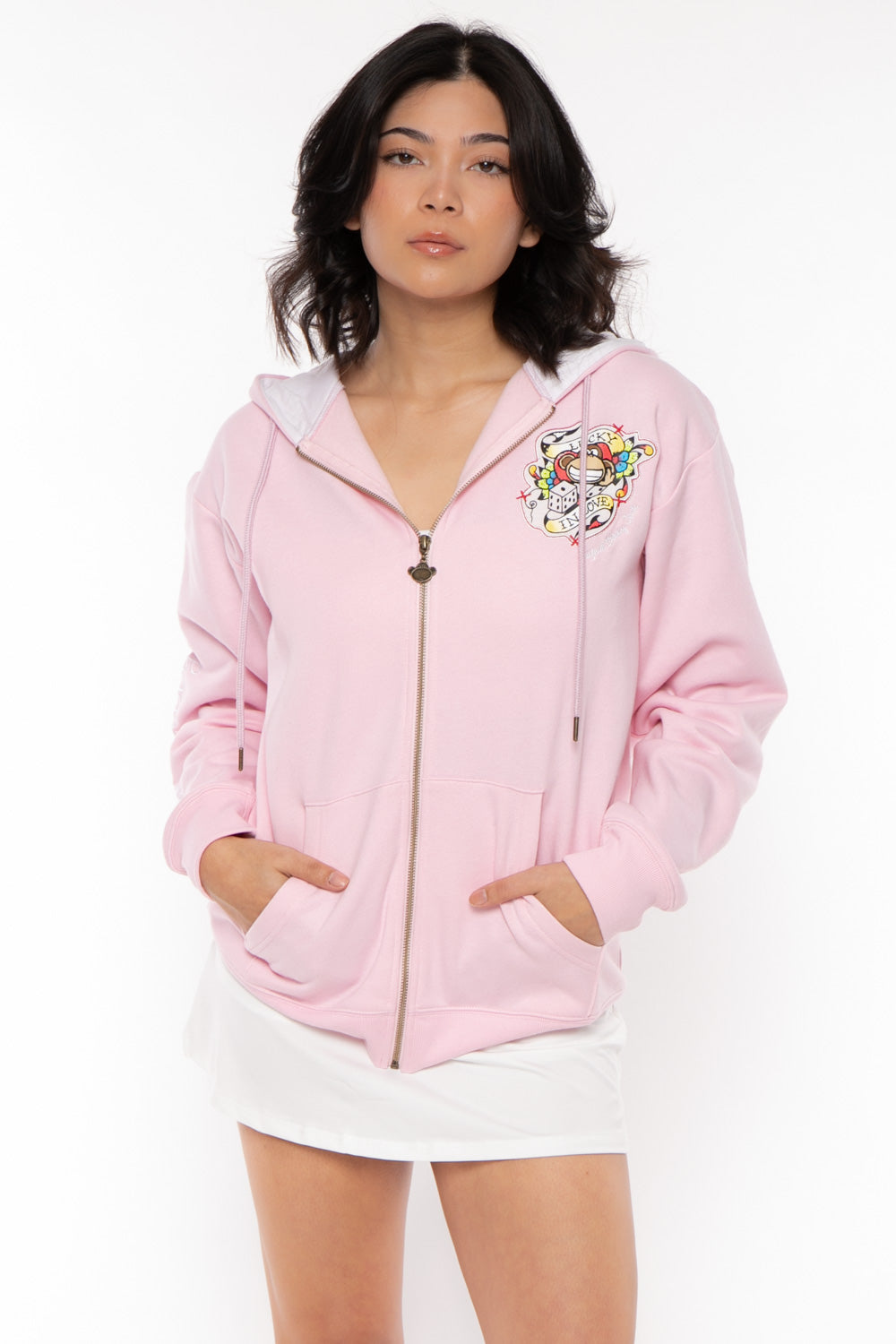 Lucky - Bobby Jack Oversized Premium Zip Hoodie - Pink - Image 7