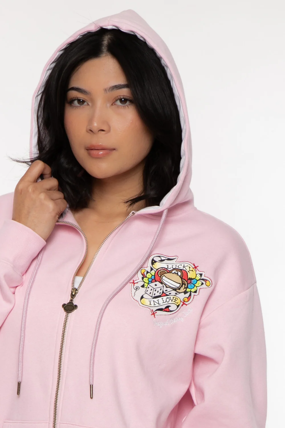 Lucky - Bobby Jack Oversized Premium Zip Hoodie - Pink - Image 9
