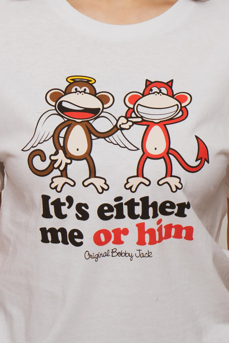 Me Or Him - Bobby Jack Unisex T-Shirt - White - Image 2