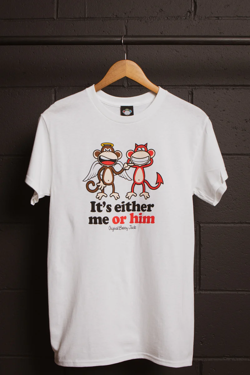 Me Or Him - Bobby Jack Unisex T-Shirt - White - Image 5