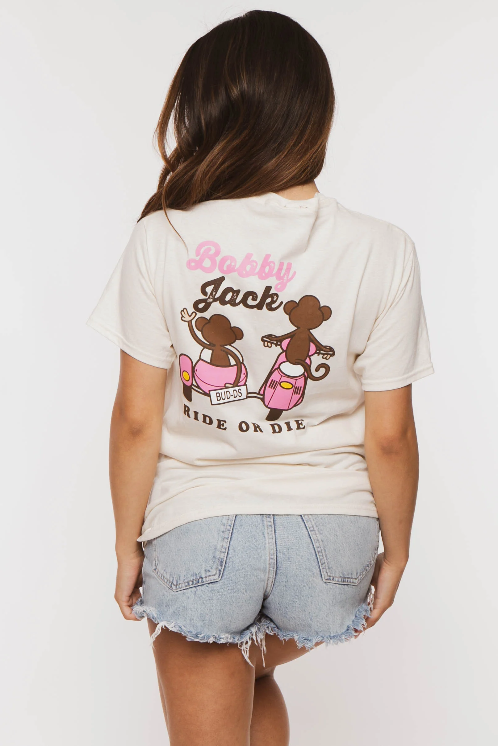 Scooter Club - Bobby Jack Boyfriend Rhinestone T-Shirt -Ivory - Image 9