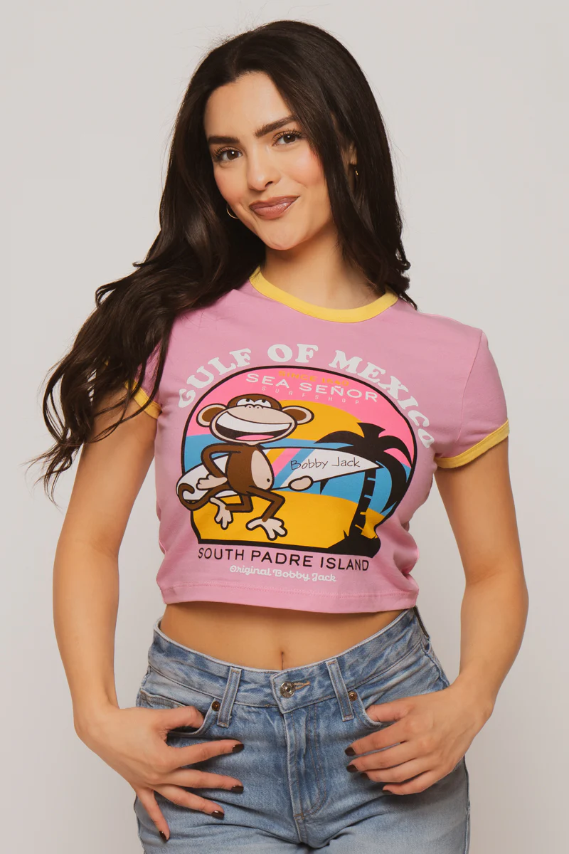 Gulf Of Mexico - Bobby Jack Crop Ringer Top - Pink - Image 6