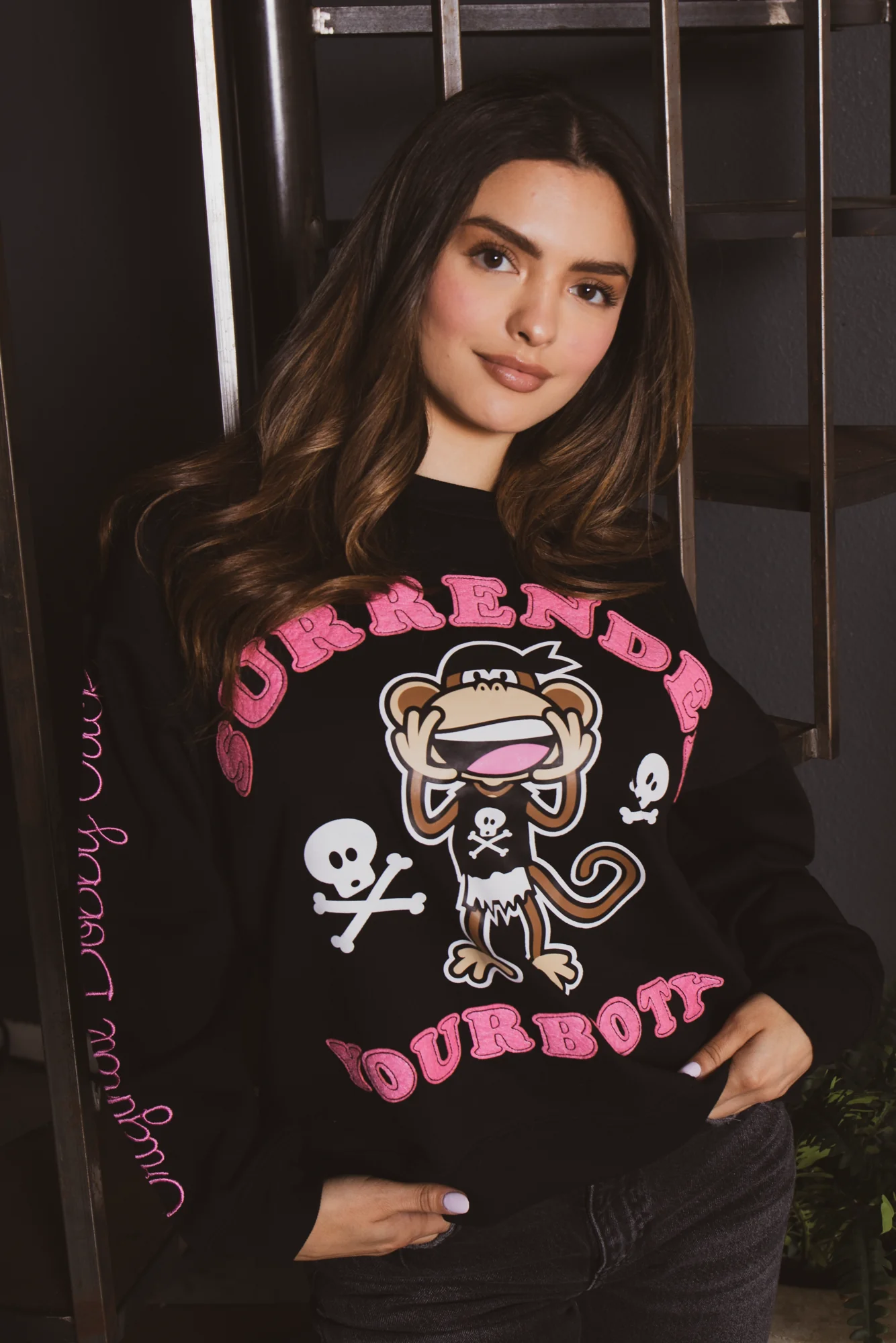 Surrender - Bobby Jack Oversized Premium Sweatshirt - Black - Image 3