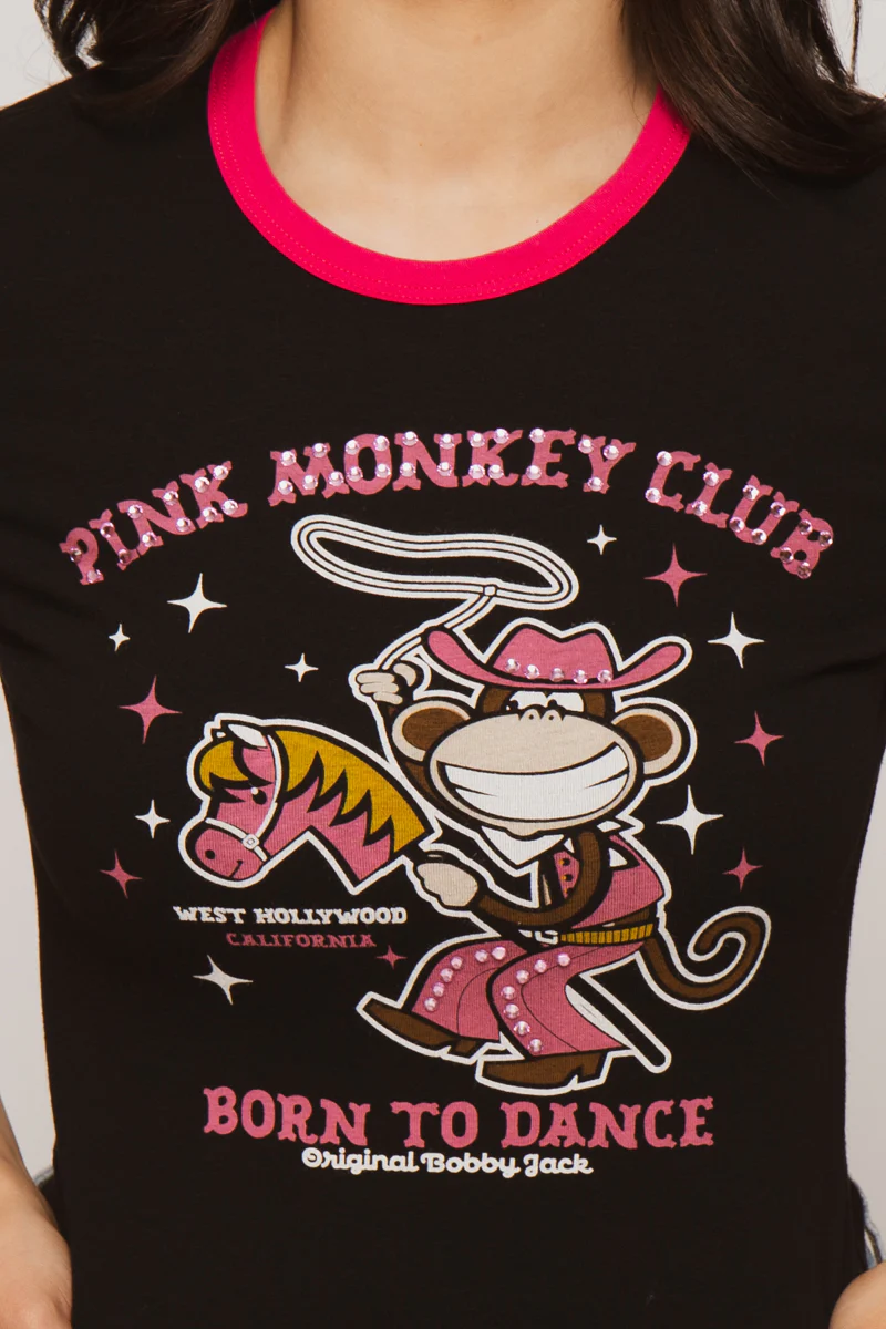 The Club - Bobby Jack Crop Ringer Top - Black - Image 3