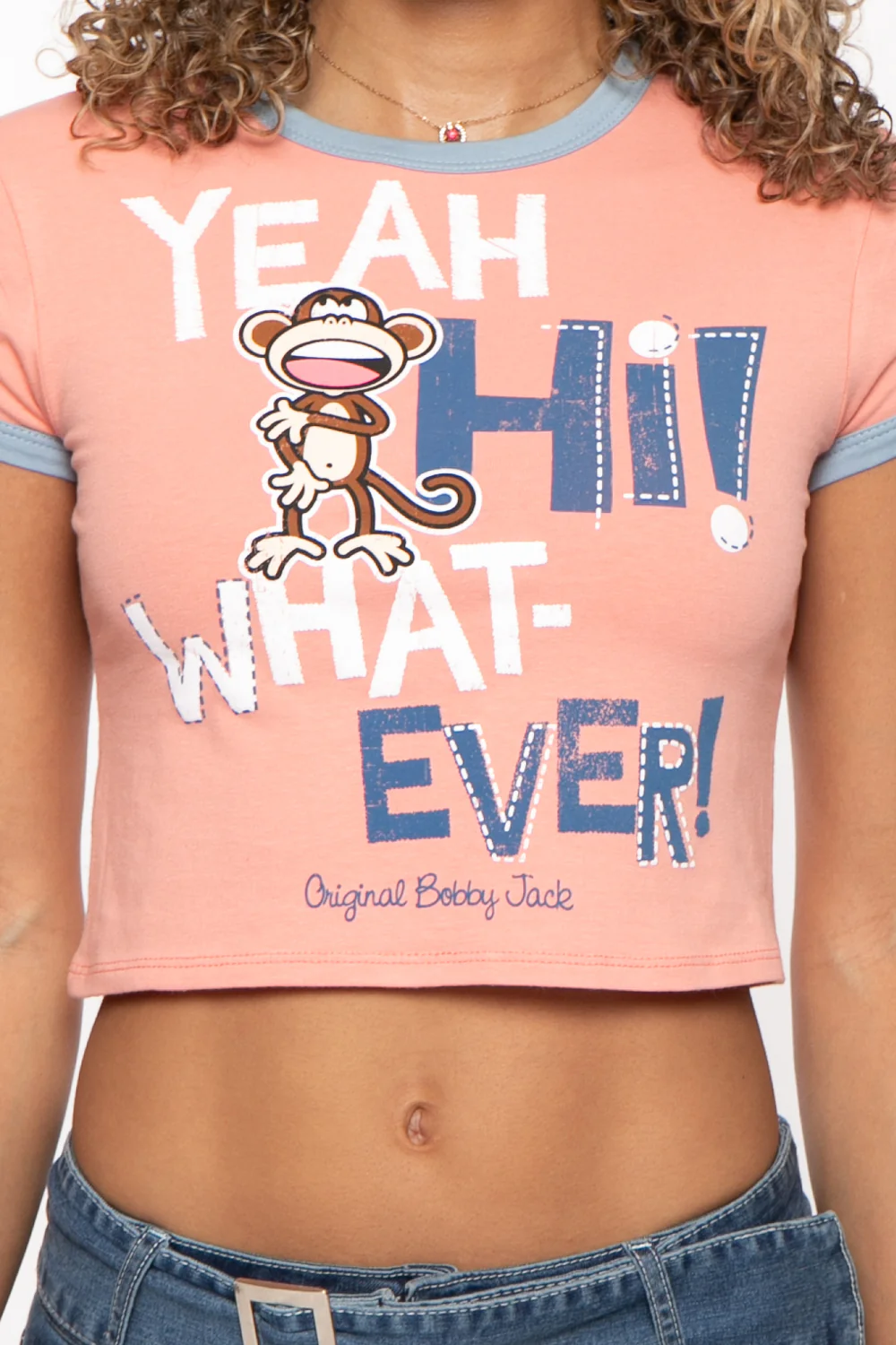 Whatever - Bobby Jack Crop Ringer Top - Old Orange - Image 3