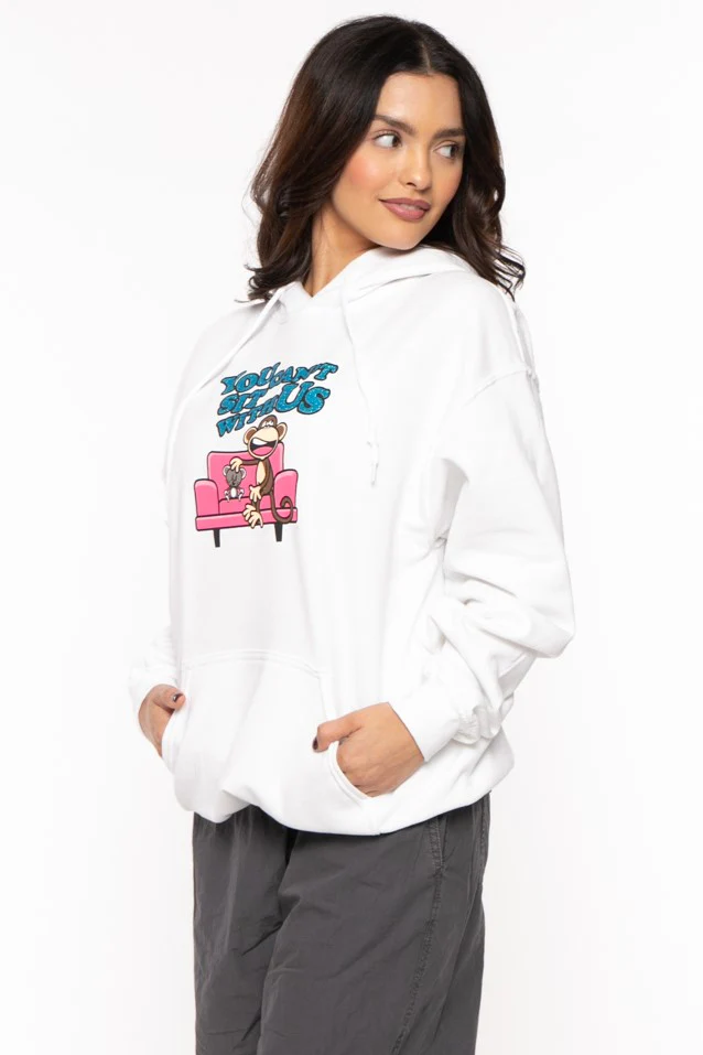 You Can't Sit - Bobby Jack Glitter Hoodie -White - Image 2