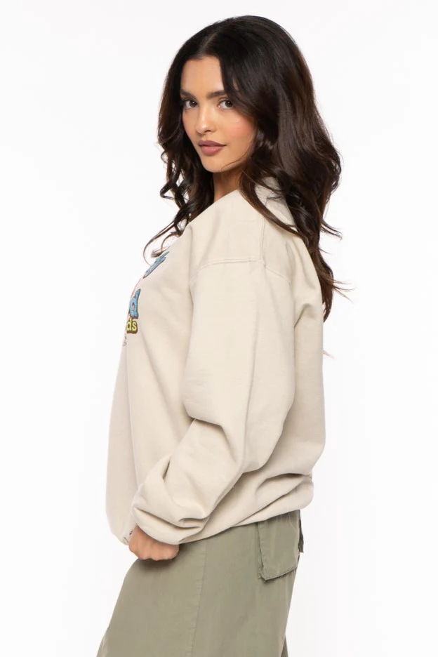 Your Candy -Bobby Jack Crew Glitter Sweatshirt - Sand - Image 3